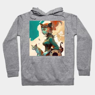 Fashion cats meet art in a glitchy world - Feline Fashionista #5 Hoodie